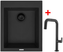 Sinks CUBE 410 BL Nanoblack + EVA P Nanoblack 
